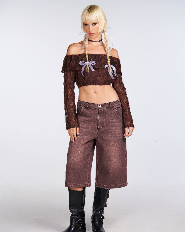Chocolate Wide Leg Jorts