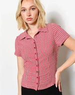 Red Lainey Fitted Plaid Shirt