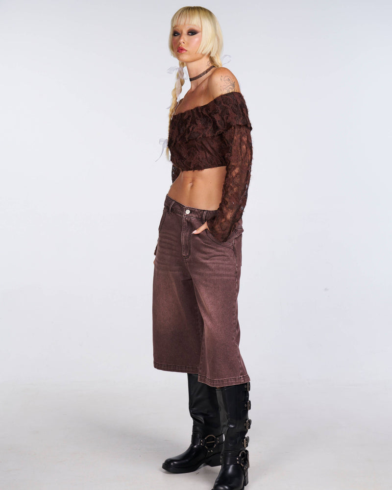 Chocolate Wide Leg Jorts