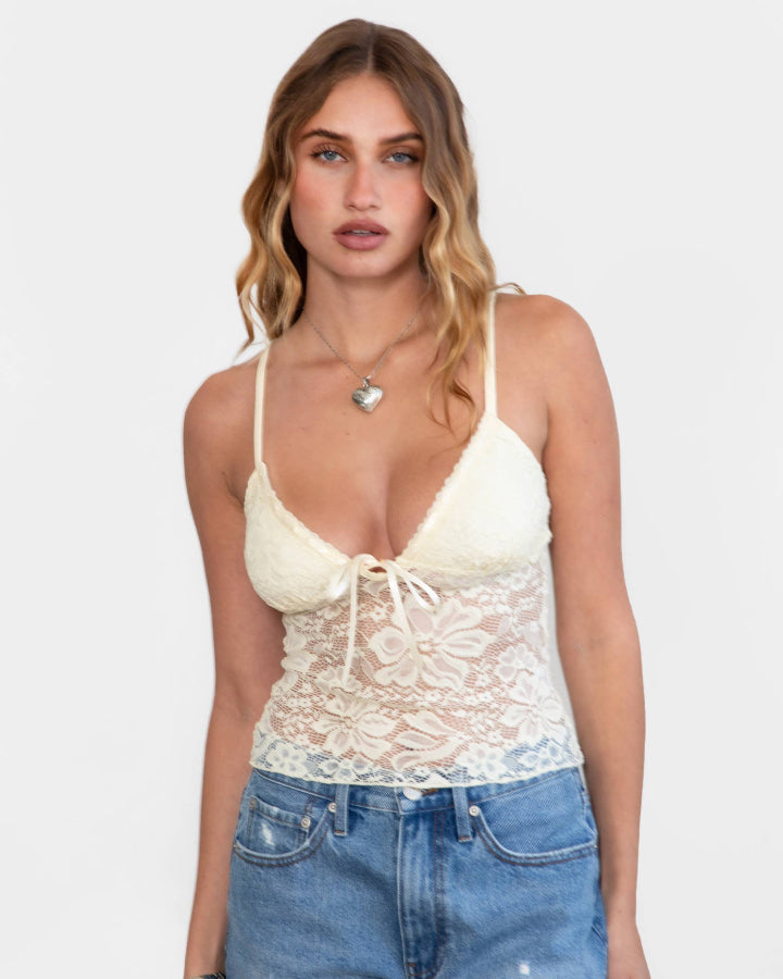 Salia Butter Lace Cami Top