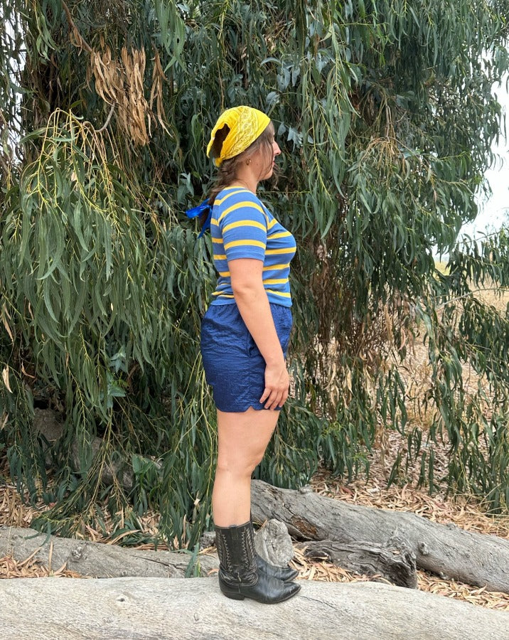 Vintage Blue Nylon Shorts