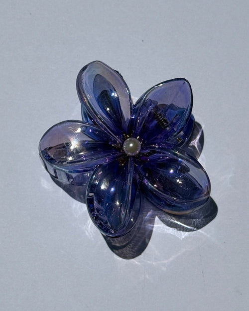 Transparent Plumeria Flower Claw Clips