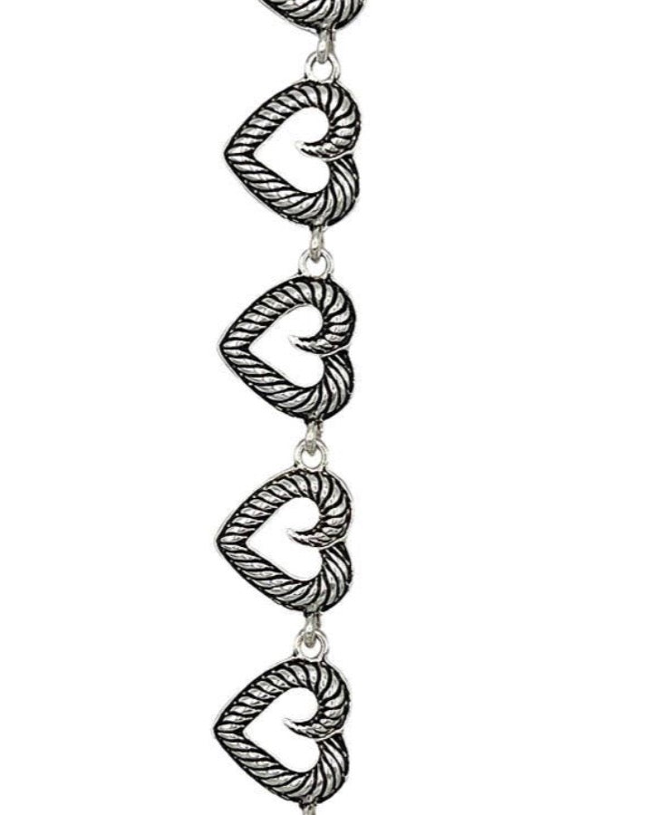 Cable Framed Heart Link Bracelet