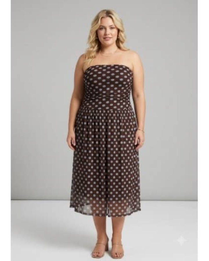plus size brown polka dot dress Strapless Midi 1X 32 covered with bump pattern:polka-dot Military Medals and Ribbons Size:11 Wide