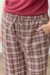 Plus Brown Plaid Pant