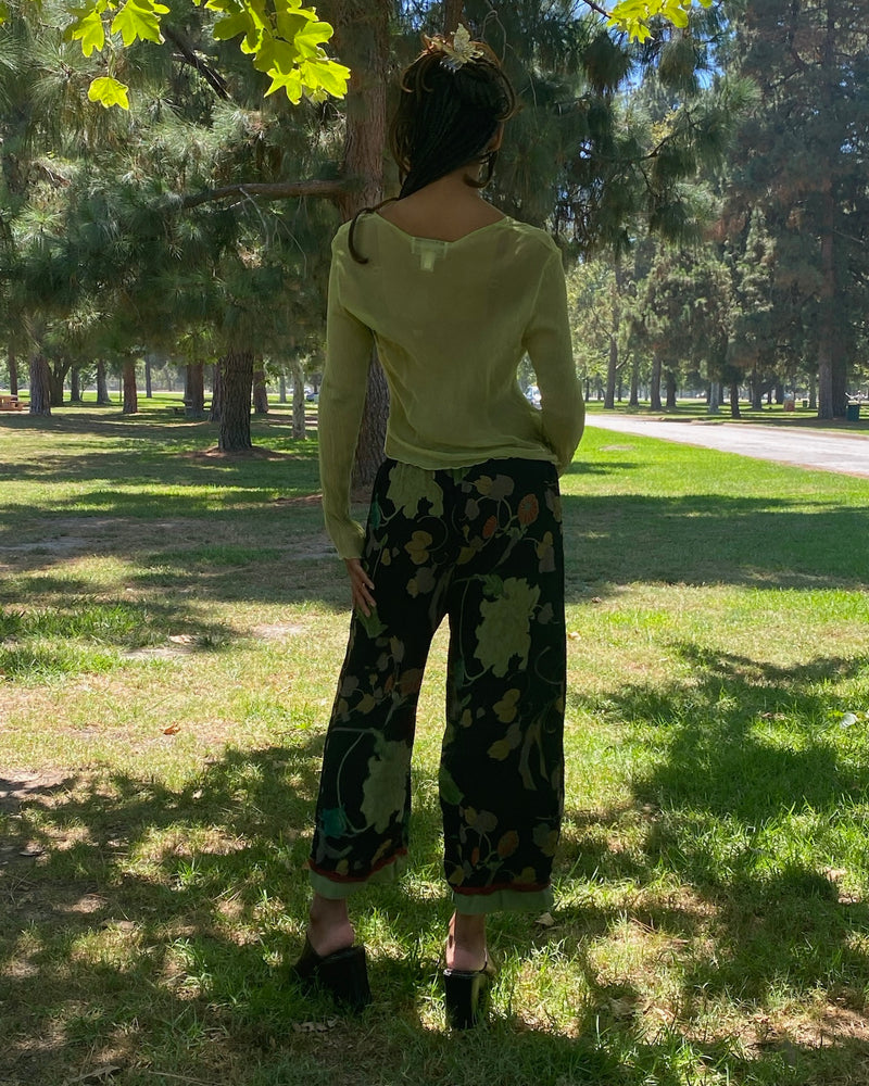 Vintage Floral Cropped Pants