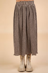 Plus Size Green Check Maxi Skirt