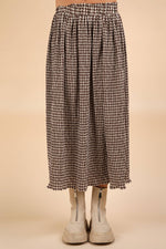 Plus Size Green Check Maxi Skirt