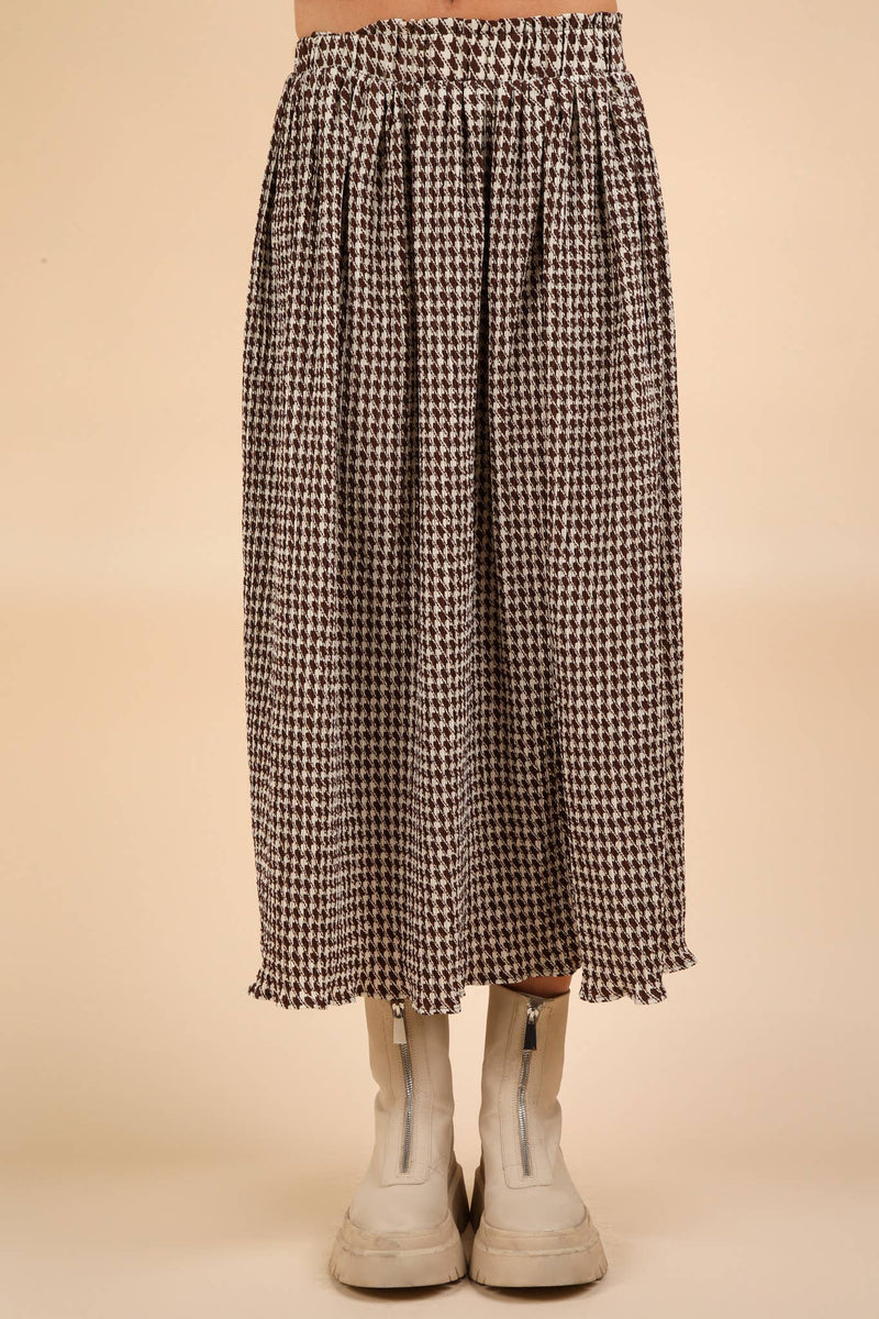 Plus Size Green Check Maxi Skirt