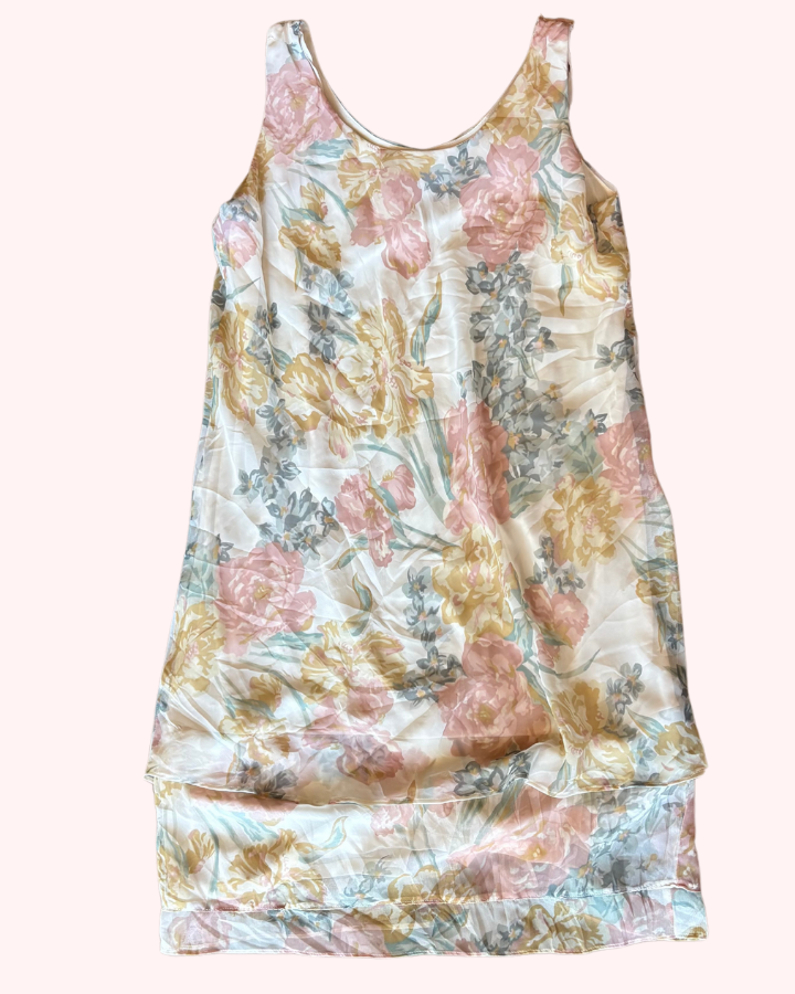 Vintage Cream Floral Dress