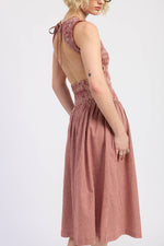 Gingham Backless Maxi Dress