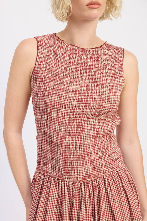 Gingham Backless Maxi Dress