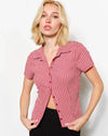 Red Lainey Fitted Plaid Shirt