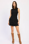 Wine Smocked Mini Dress