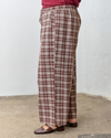 Plus Brown Plaid Pant