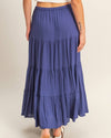 High Waisted Black Tiered Maxi Skirt
