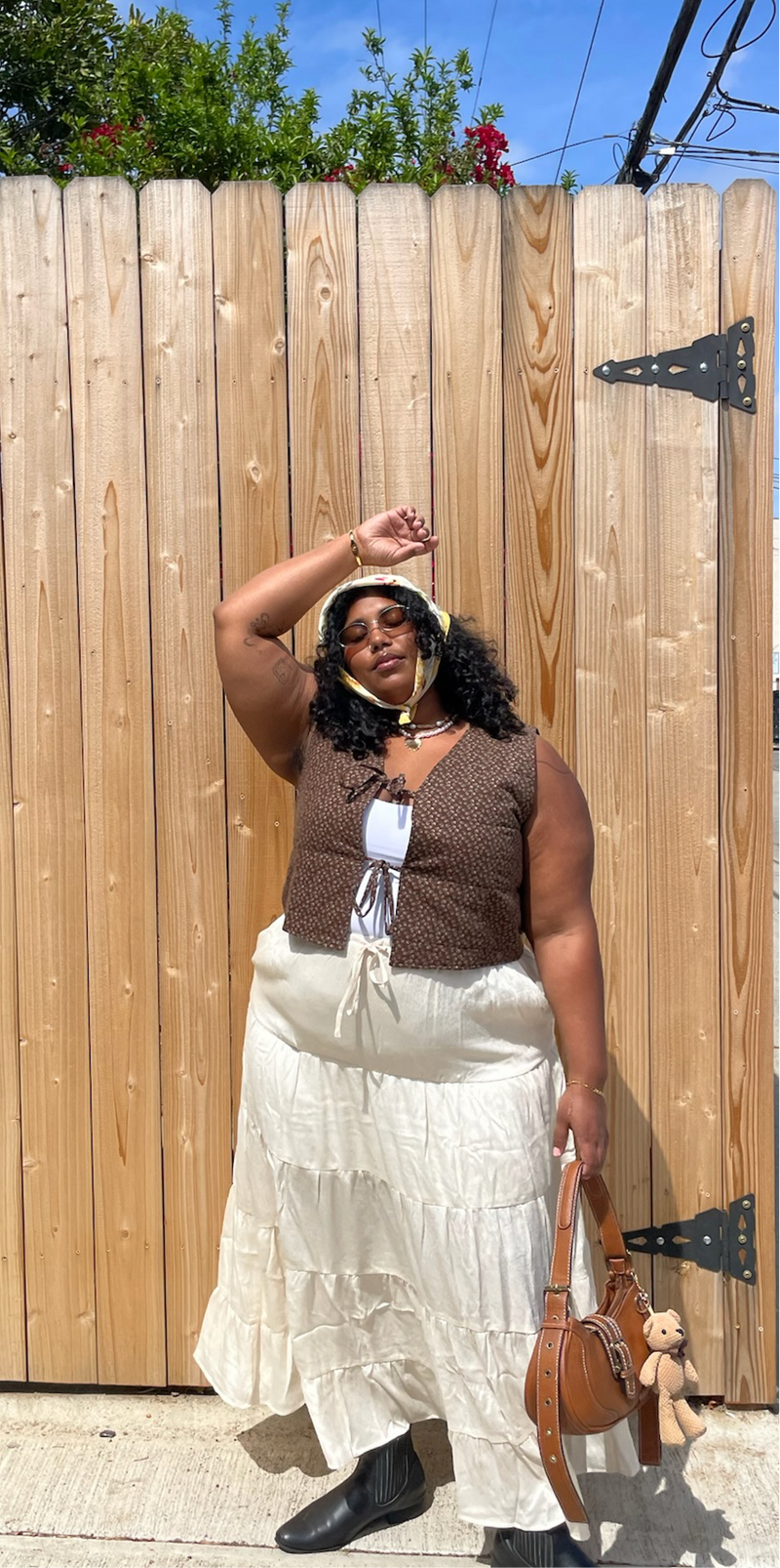Chocolate Floral Quilted Vest