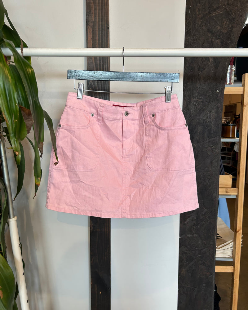 Vintage Pink Denim Mini Skirt
