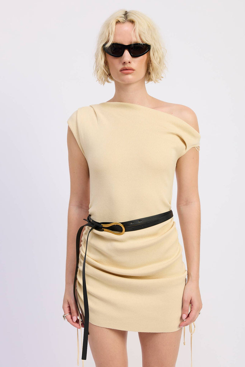 Brown Mini Off Shoulder Dress