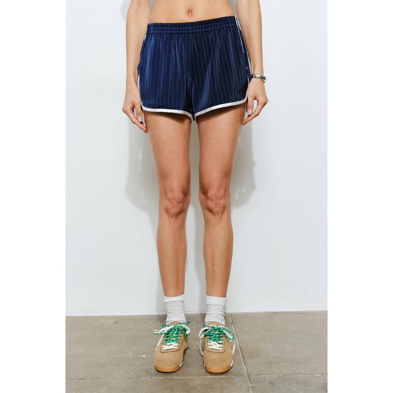 Navy Parker Striped Track Shorts