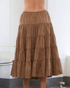 Caramel Tiered Gingham Skirt