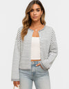 Brown Keaton Striped Cardigan