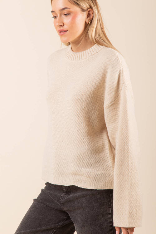 Vanilla Oversized Sweater Top