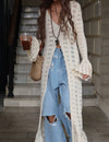 Ivory Ruffle Hem Maxi Cardigan