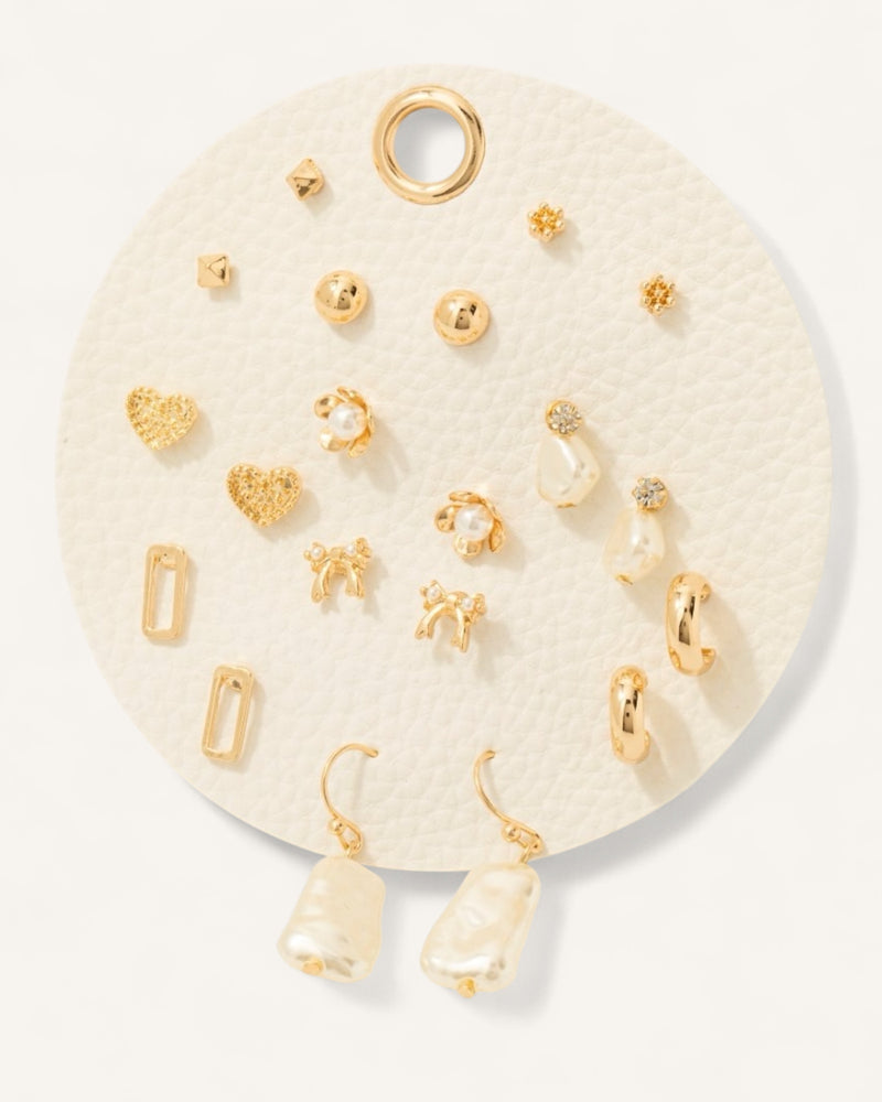 Assorted Hearts Stars Studs And Hoops Earrings Set