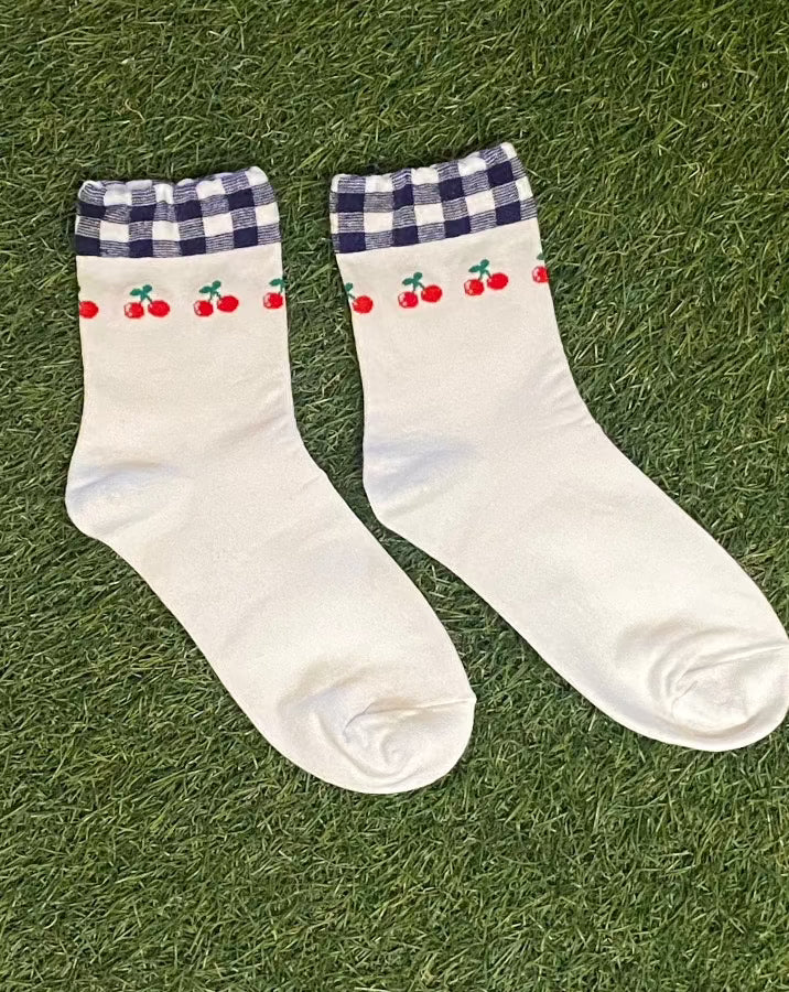 Cherry Picnic Socks