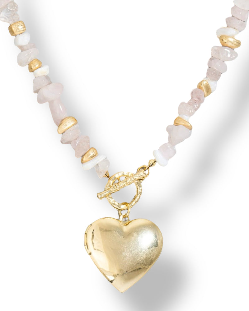 Heart Pendant Beaded Necklace