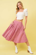 Drop Waist Red Gingham Skirt