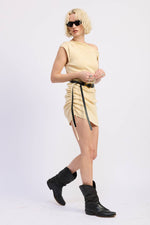 Brown Mini Off Shoulder Dress