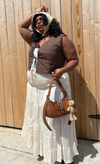 Chocolate Floral Quilted Vest