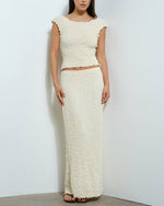 Vanilla Textured Maxi Skirt