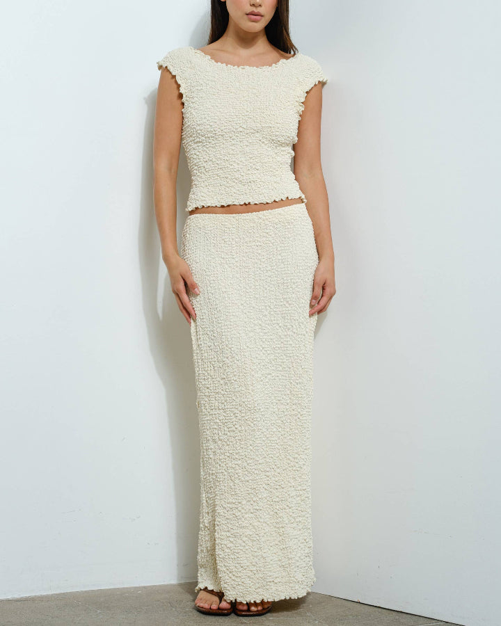 Vanilla Textured Maxi Skirt