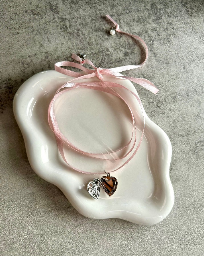 Pink Ribbon Charm Choker