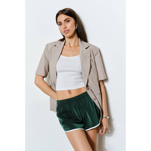 Navy Parker Striped Track Shorts
