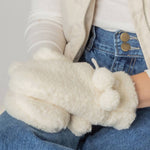 Sherpa Mittens with Velvet Ribbon