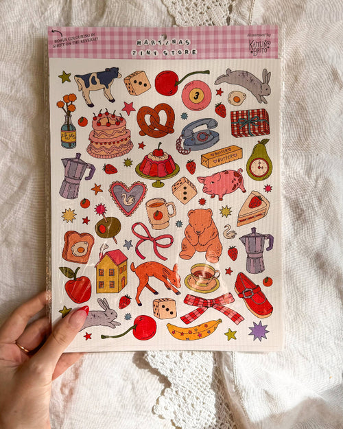 Illustrated Large Scrapbooking Sticker Sheet