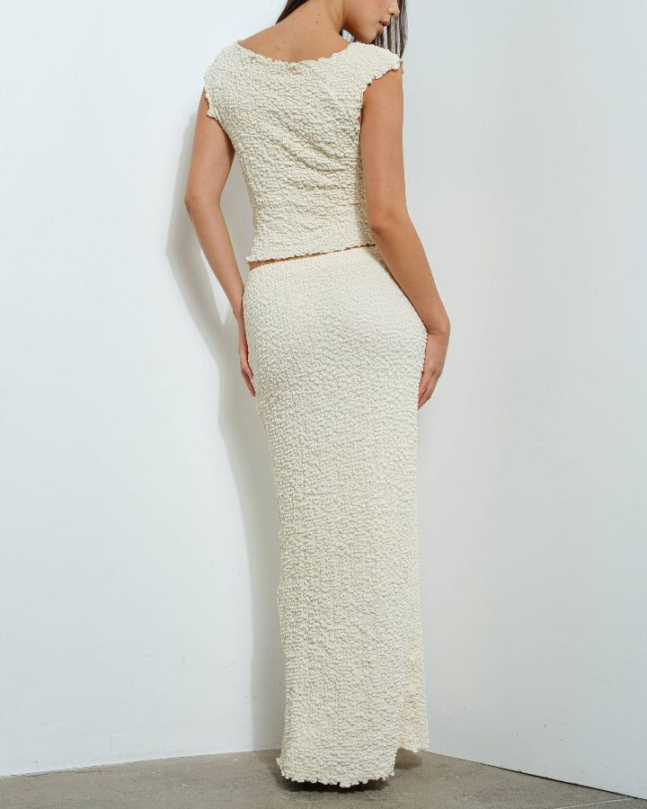 Vanilla Textured Maxi Skirt