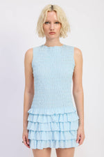 Wine Smocked Mini Dress