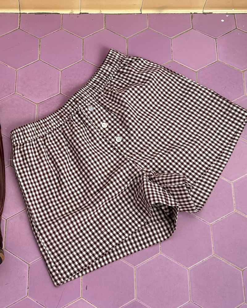 Chocolate Gingham Shorts