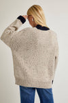 Snap Buttoned Speckled Oversized Sweater