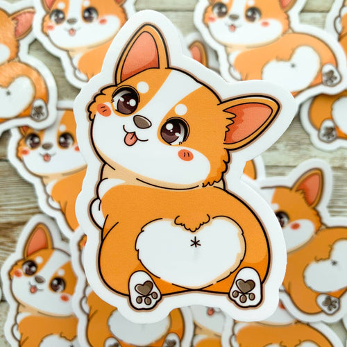 Corgi Booty Vinyl Sticker / Waterproof