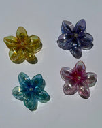 Transparent Plumeria Flower Claw Clips