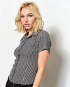 Black Lainey Fitted Plaid Shirt