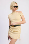 Brown Mini Off Shoulder Dress