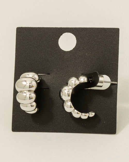 Gold Dipped Puffy Bubble Hoop Earrings