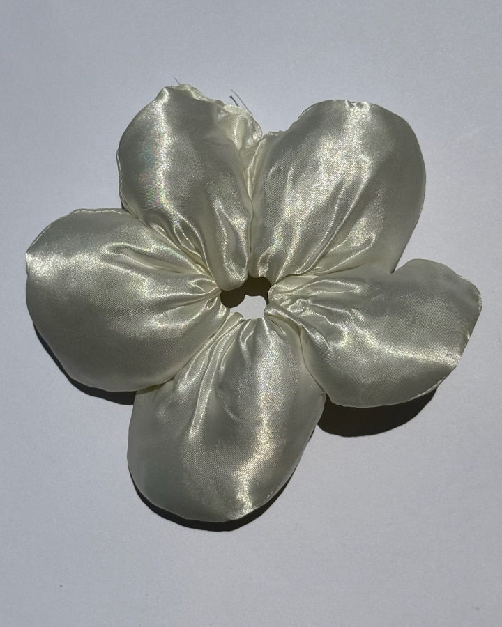 Satin Flower Scrunchie